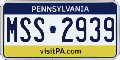 PA license plate MSS2939