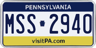 PA license plate MSS2940