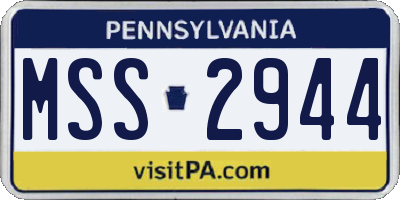 PA license plate MSS2944