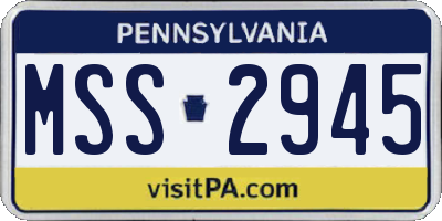 PA license plate MSS2945