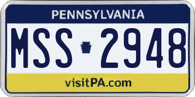PA license plate MSS2948