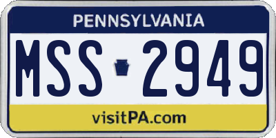 PA license plate MSS2949