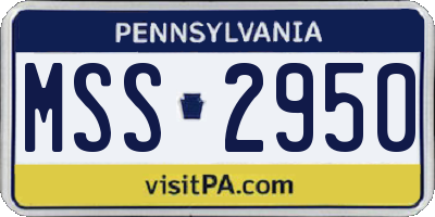 PA license plate MSS2950