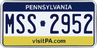 PA license plate MSS2952