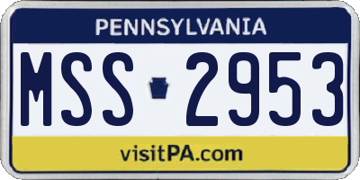 PA license plate MSS2953