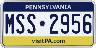 PA license plate MSS2956