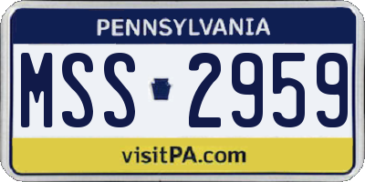PA license plate MSS2959