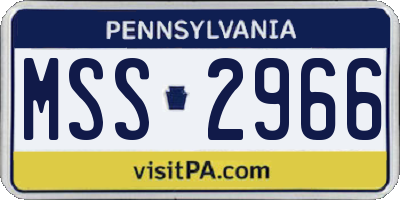 PA license plate MSS2966