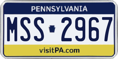 PA license plate MSS2967