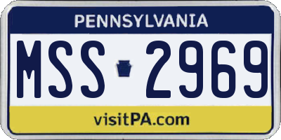 PA license plate MSS2969
