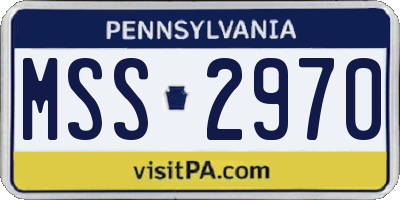 PA license plate MSS2970