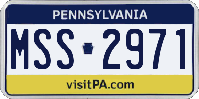 PA license plate MSS2971