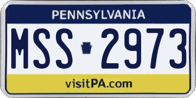 PA license plate MSS2973