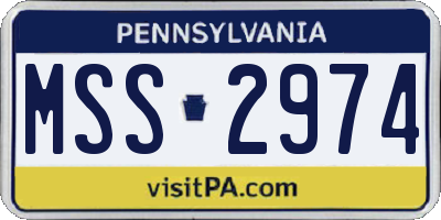 PA license plate MSS2974