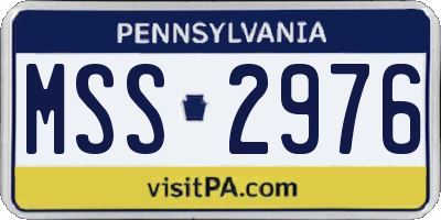 PA license plate MSS2976
