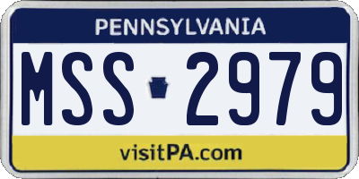 PA license plate MSS2979