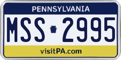 PA license plate MSS2995