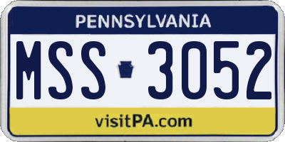 PA license plate MSS3052
