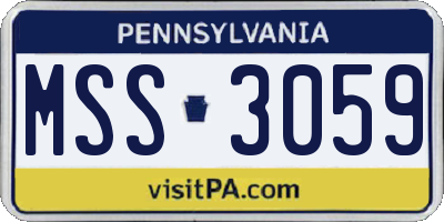 PA license plate MSS3059