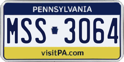 PA license plate MSS3064