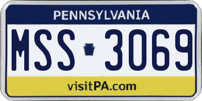 PA license plate MSS3069