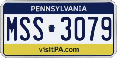 PA license plate MSS3079
