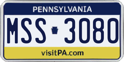 PA license plate MSS3080