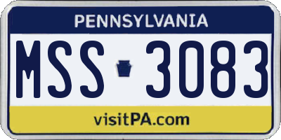 PA license plate MSS3083