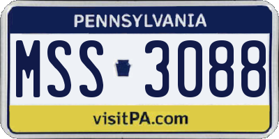 PA license plate MSS3088