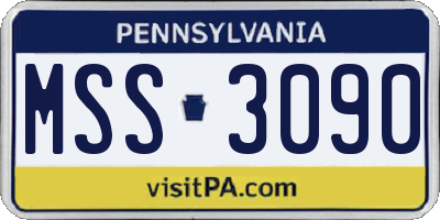 PA license plate MSS3090
