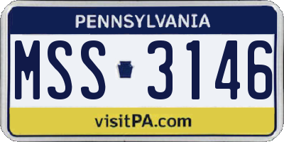 PA license plate MSS3146