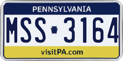 PA license plate MSS3164