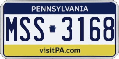 PA license plate MSS3168