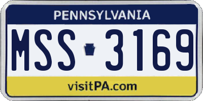 PA license plate MSS3169