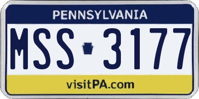 PA license plate MSS3177