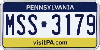 PA license plate MSS3179