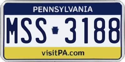 PA license plate MSS3188