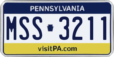 PA license plate MSS3211