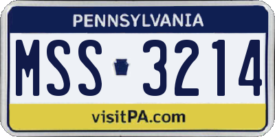 PA license plate MSS3214