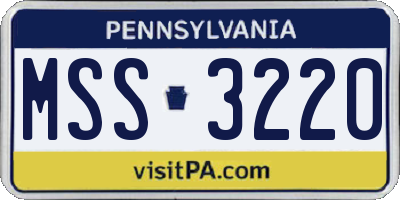 PA license plate MSS3220