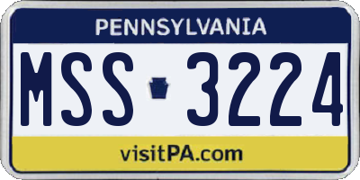 PA license plate MSS3224
