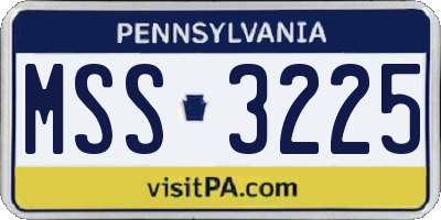 PA license plate MSS3225
