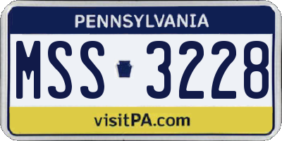 PA license plate MSS3228