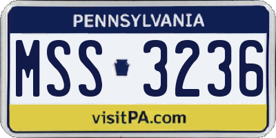 PA license plate MSS3236