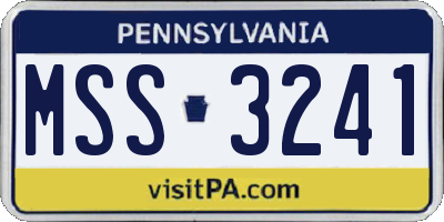 PA license plate MSS3241