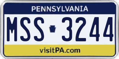 PA license plate MSS3244