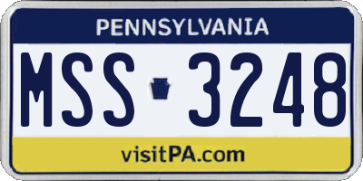 PA license plate MSS3248