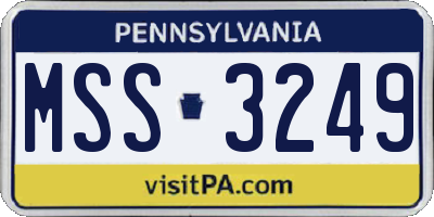 PA license plate MSS3249