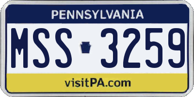 PA license plate MSS3259