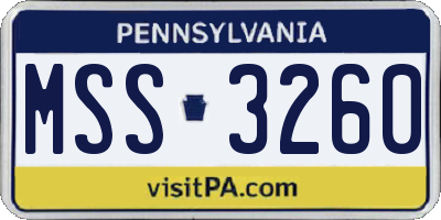 PA license plate MSS3260